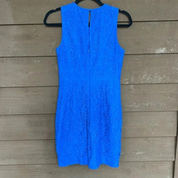 J. Crew floral lace overlay royal blue dress size 2 - Picture 5 of 5